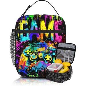 Kid's Video Game Pad Insulated Lunch Box Reusable Leak-proof Cooler Tote NEW